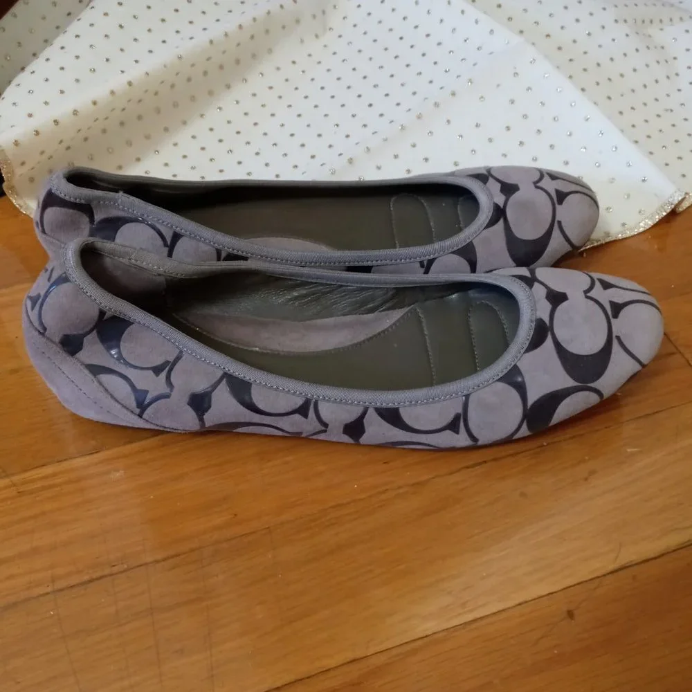 Coach brown ballet flats/dark brown C's - Picture 2 of 15
